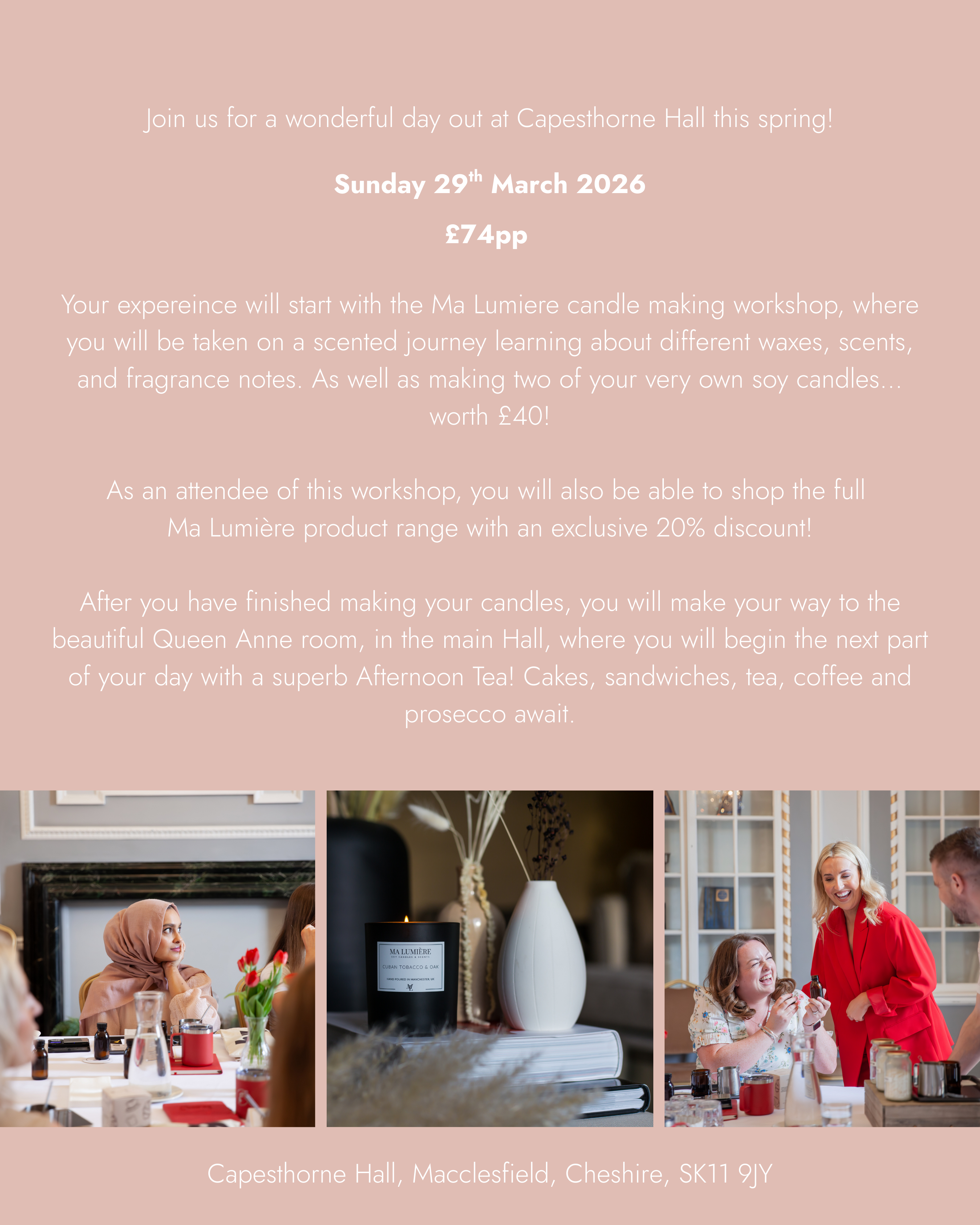 Spring Candle Making & Afternoon Tea – 10:00am to 12:30pm